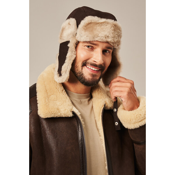 KONOPKA Pánska kožená ušianka 62382926