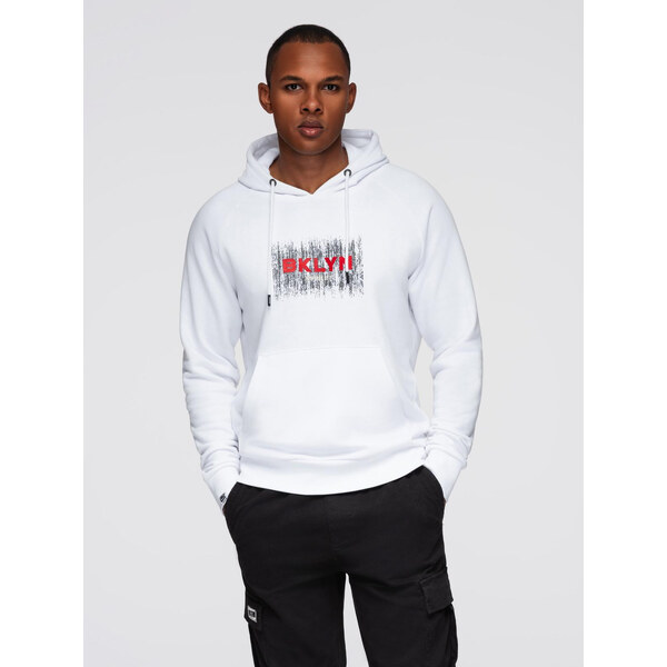 Ombre Mens classic printed kangaroo sweatshirt - white 52492629