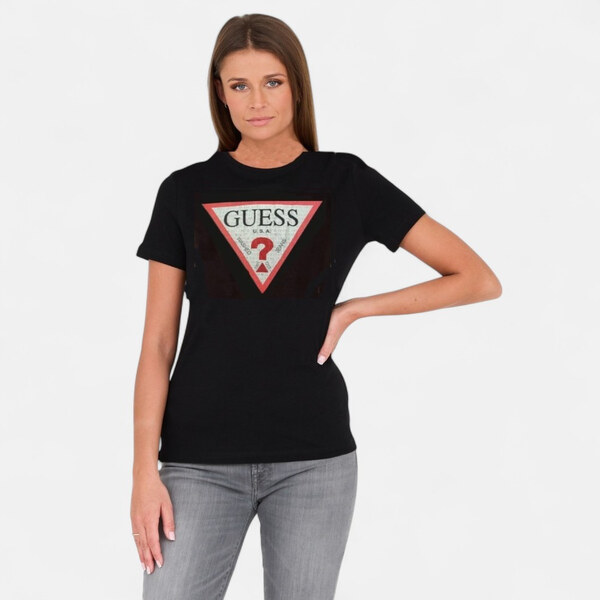 Dámské černé triko Guess M56464 65823062