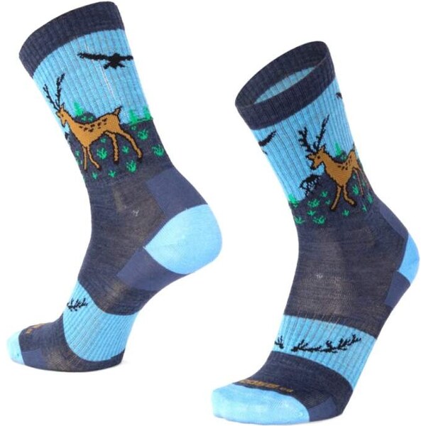 BESKYD DEER veselé merino ponožky Moose modrá 1 pár S 65823933