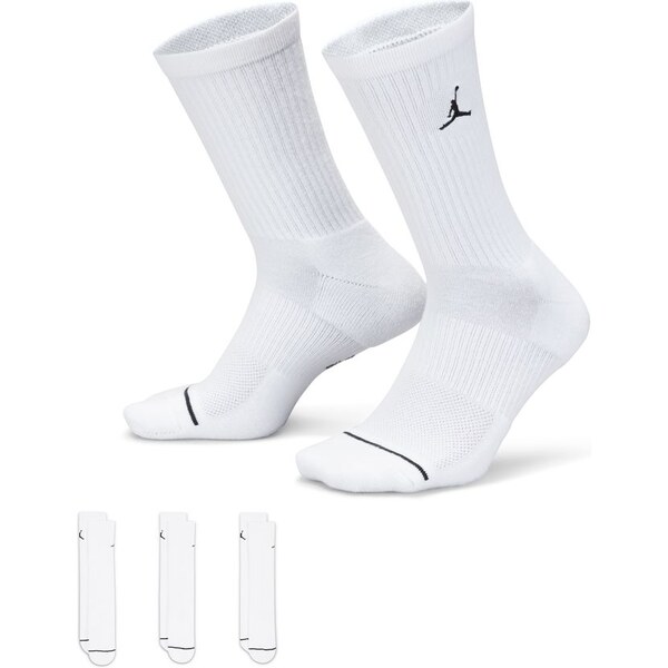 Jordan Everyday Crew Socks 3-Pack White - Unisex - Ponožky Jordan - 66356805