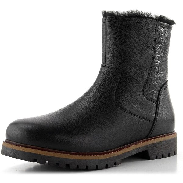 Ara pánska širšia kožená členková obuv Tiago Schwarz 11-26608-01 65826291