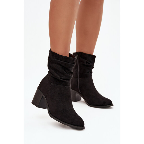 S. BARSKI Dámske členkové topánky s riasením na podpätku S.Barski 65927862