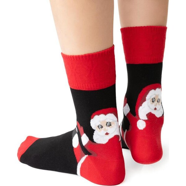 BASIC Červeno-modré pánske vianočné ponožky Art.136 KL147, NAVY BLUE 65832123