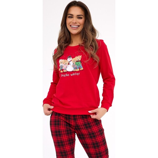 Cornette Dámske vianočné pyžamo s károvanými nohavicami 671/421 Winter 65832140