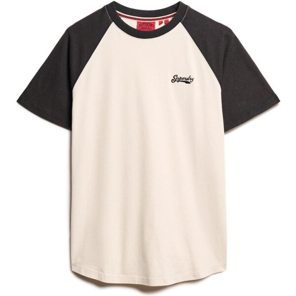 Superdry Tričko ESSENTIAL béžová / námornícka modrá 65873850