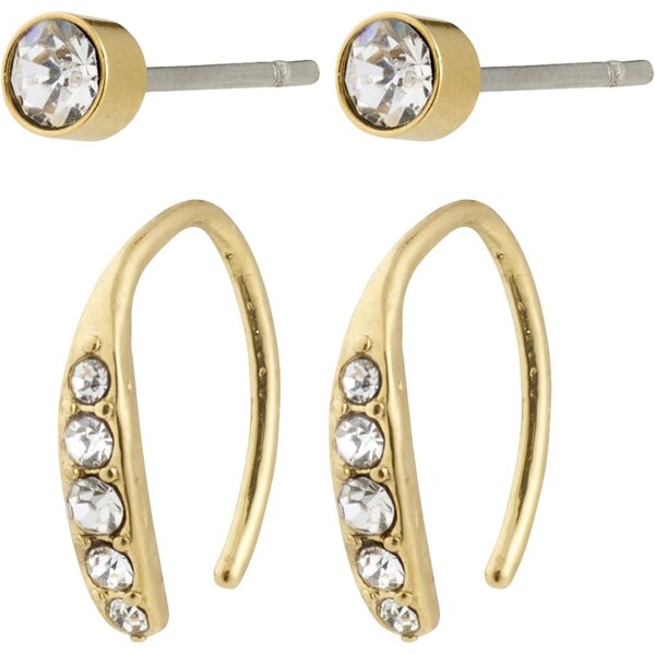 Pilgrim Náušnice Gionni zlatá / priehľadná 65835391