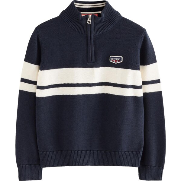 Superdry Sveter námornícka modrá / biela 65893186