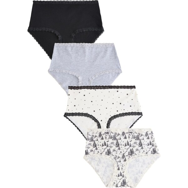 Next Nohavičky sivá melírovaná / čierna / biela 65844142