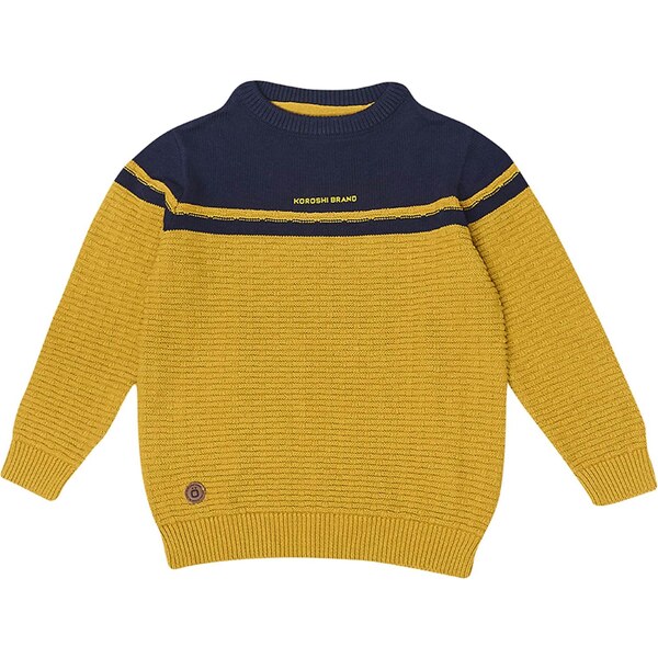 KOROSHI Sveter námornícka modrá / horčicová 65893080