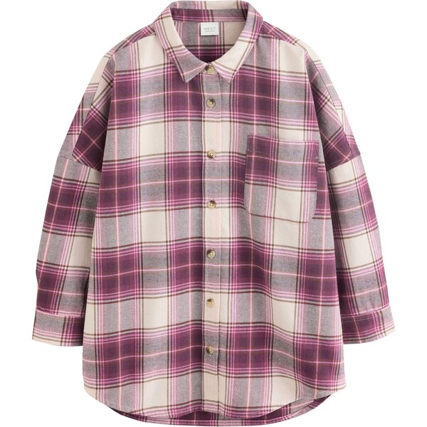 Next Blúzka Check svetlobéžová / fialová / tmavoružová 65893570
