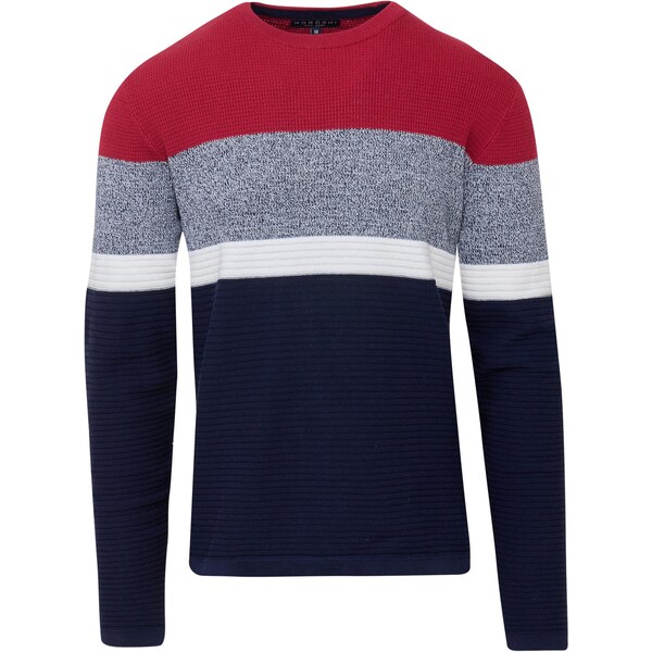 KOROSHI Sveter námornícka modrá / sivá melírovaná / červená / biela 65895823