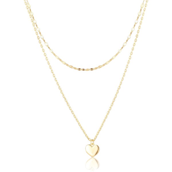 JVD Pozlátený dvojitý náhrdelník Srdce SVLN0638X610045 66909010