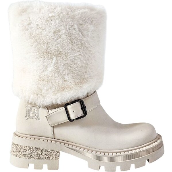 Krémové členkové čižmy Laura Biagiotti Matt Chalk 65839081