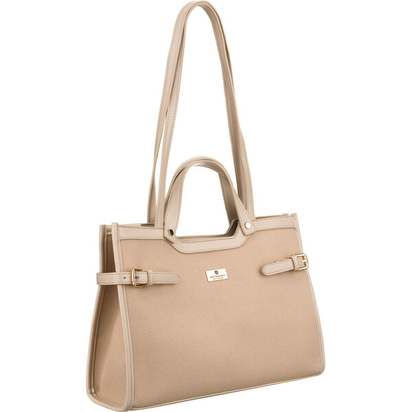 Klasická béžová dámska kabelka Peterson so zapínaním na magnetický 66067067