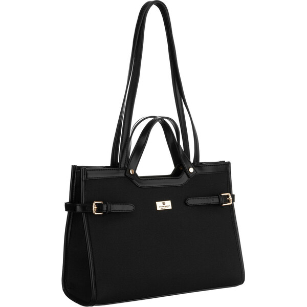 Čierna dámska kabelka Peterson so zapínaním na magnetický klips a 66067068