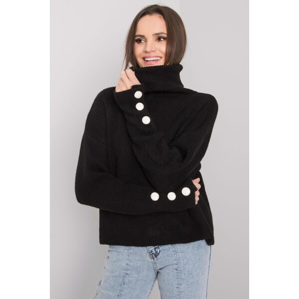 MladaModa Rolákový sveter Emrie čierny 65849609