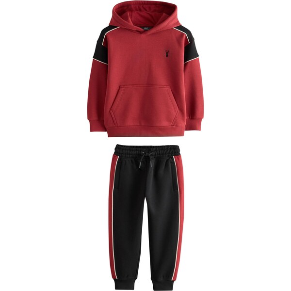 Next Joggingová súprava tmavočervená / čierna / biela 65889013