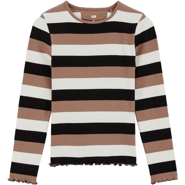 WE Fashion Tričko farba ťavej srsti / čierna / biela 65887118