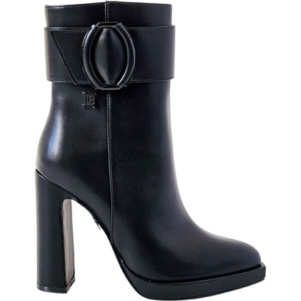 Elegantné členkové čižmy Laura Biagiotti Black Calf 65854109