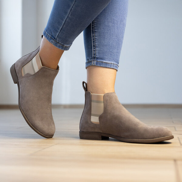 Dámske kožené semišové čižmy BUTDAM Chelsea AREOLA 65855052