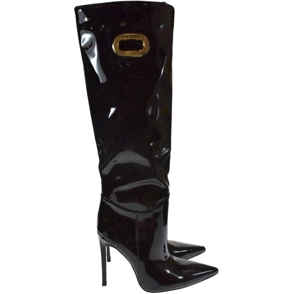 JOHN-C Dámske lakované čierne čižmy KIARA - POŠKODENÝ PÁR 65855064