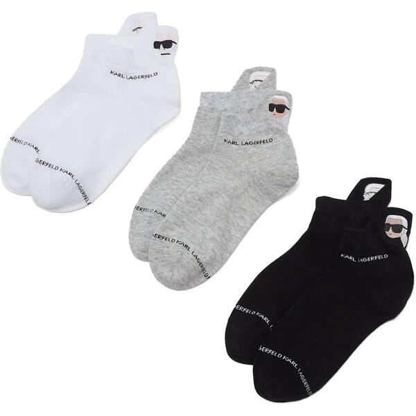 Karl Lagerfeld Ponožky IKON sivá / zmiešané farby / čierna / biela 60982451