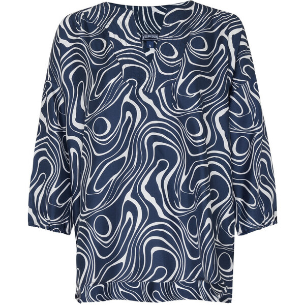 BLÚZKA VILEBREQUIN TWILL DE SOIE IMPRIME WAVES 67047543
