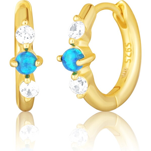 JVD Pozlátené kruhové náušnice so syntetickými opálmi SVLE3073XH2G300 66582906