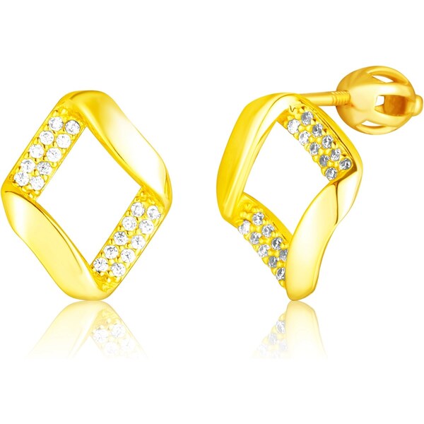 JVD Moderné pozlátené kôstky so zirkónmi SVLE3307XF3GOSR 66584502