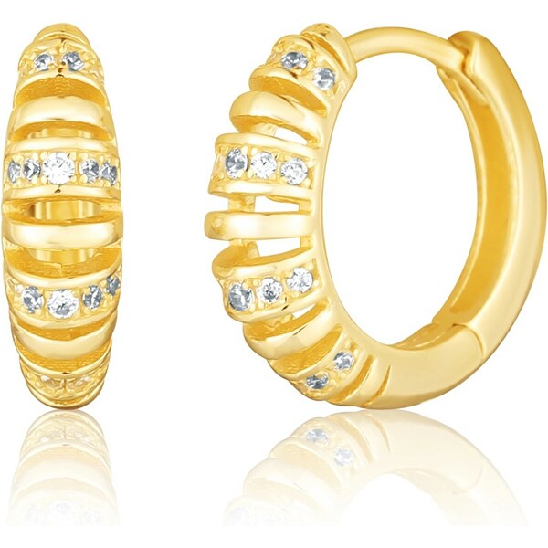 JVD Dámske pozlátené kruhy so zirkónmi SVLE3077XH2GO00 66585668