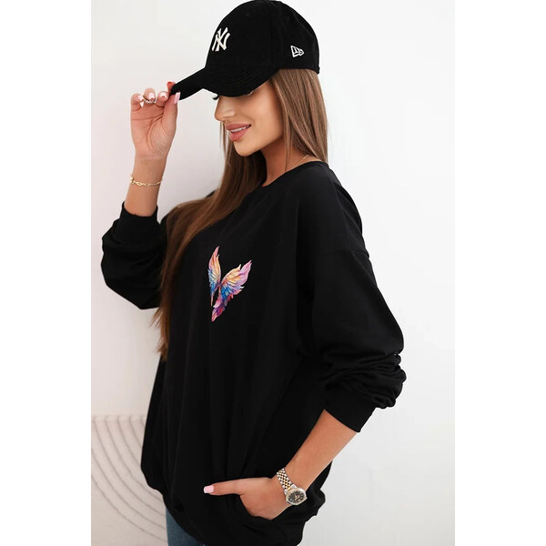 K-Fashion Dámska bavlnená mikina nadrozmernej veľkosti s farebnými 65865978