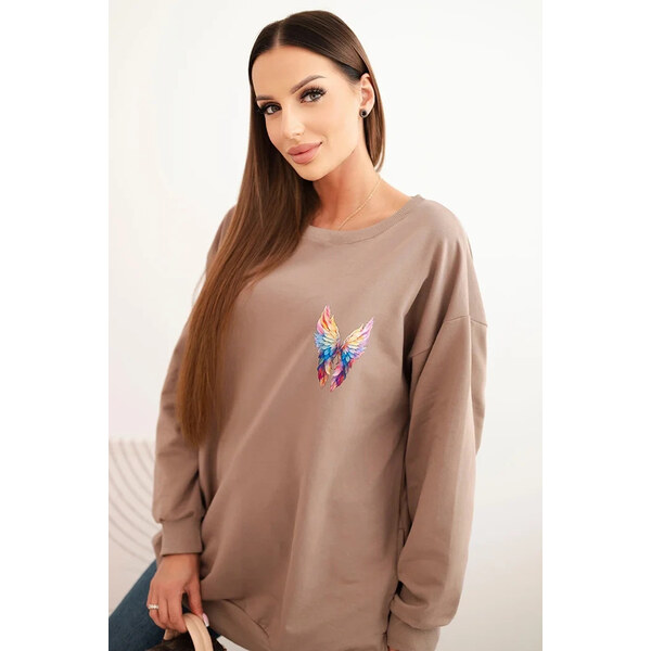 K-Fashion Dámska bavlnená mikina nadrozmernej veľkosti s farebnými 65865979