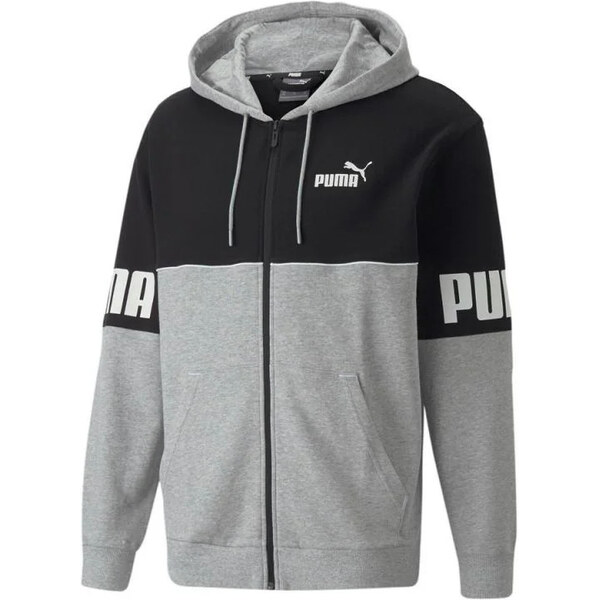 Pánska mikina s kapucňou 849842 04 Grey and black - Puma 65866064
