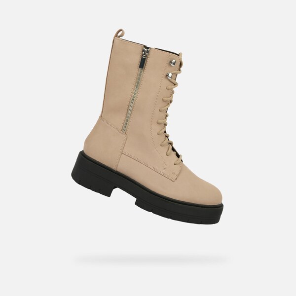 Beige Geox Spherica EC7 Womens Ankle Boots - Ladies 65782208