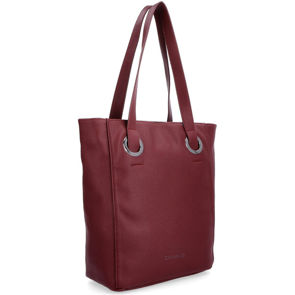 Kabelka zo syntetickej kože cez rameno Carmelo vínová 4270 BO 64020307