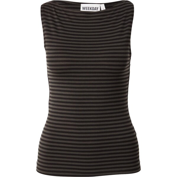 WEEKDAY Top Annie tmavosivá / čierna 66009356