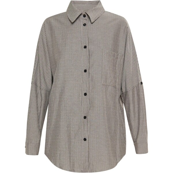 SANIKA Blúzka Classik Look sivá / biela 65876735