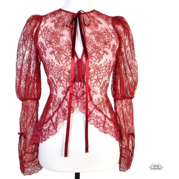 Agent Provocateur Luxusná čipková košeľa Marcia Jacket Rust pre 46574674