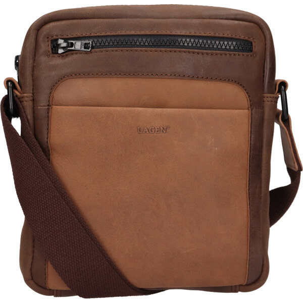 Lagen Pánska kožená taška cez rameno BLC-223-2666 hnedá 65897244