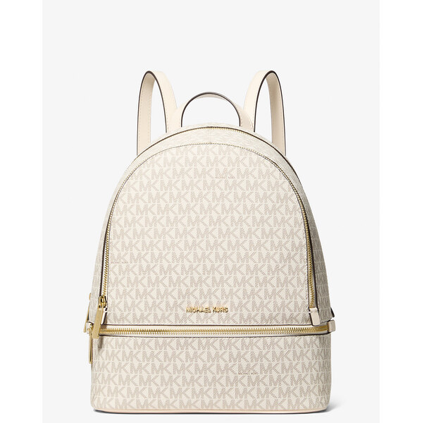 Michael Kors Batoh Rhea Medium Signature Logo Backpack Light Cream 66600061