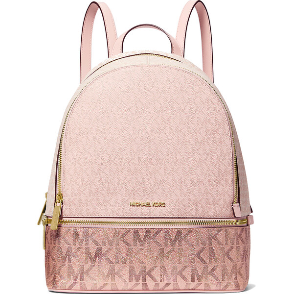 Michael Kors Batoh Rhea Medium Metallic Signature Logo Backpack Powder 66600060