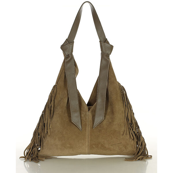 MARCO MAZZINI Dámska kabelka hobo z prírodnej kože | béžová s290b 65899797