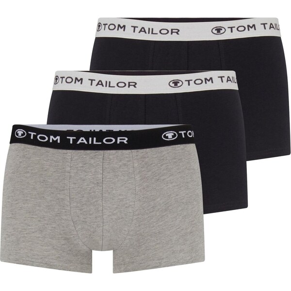 TOM TAILOR Boxerky antracitová / sivá melírovaná / čierna / biela 63324638