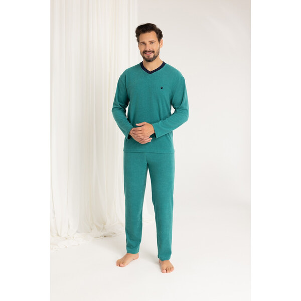 Pánske dlhé froté pyžamo Regina 489 M-XL 67005603