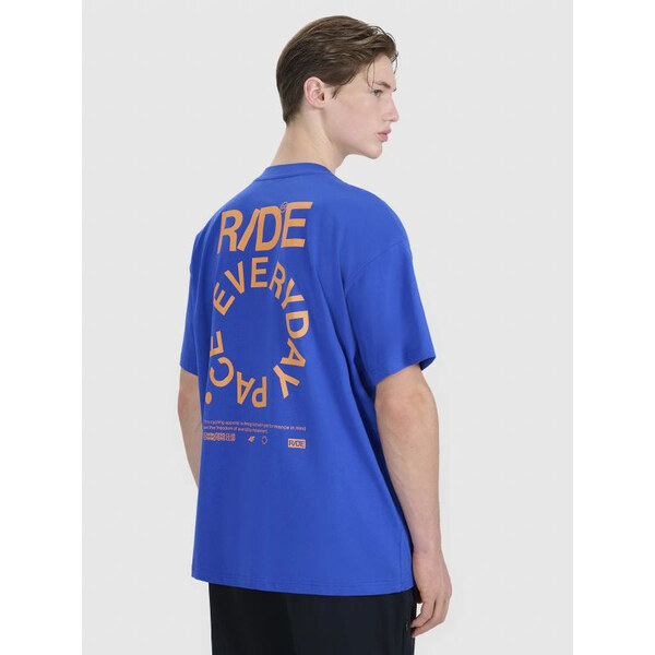 Pánske tričko oversize s potlačou 4F 4FWSS25TTSHM1979-36S 65901613