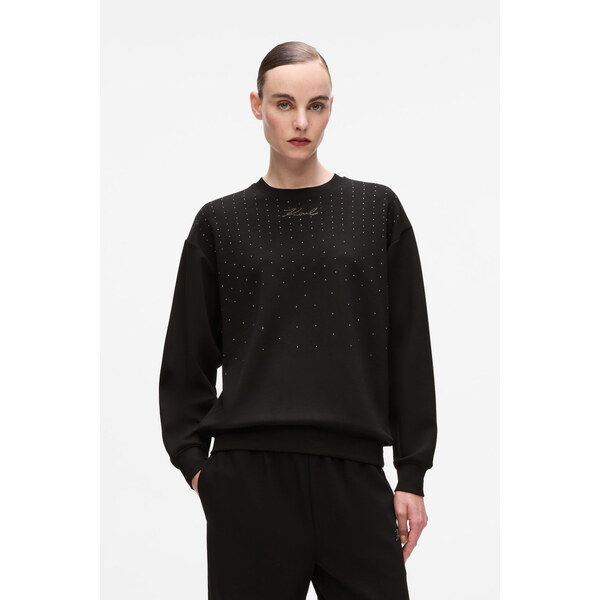 MIKINA KARL LAGERFELD RHINESTONE RAIN SWEATSHIRT 65902110