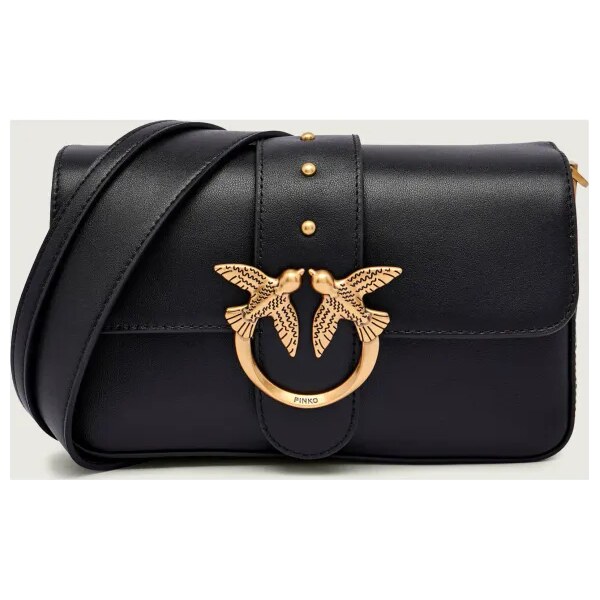 Pinko Kožená kabelka na rameno LOVE ONE MINI SLOUCHY 65896898