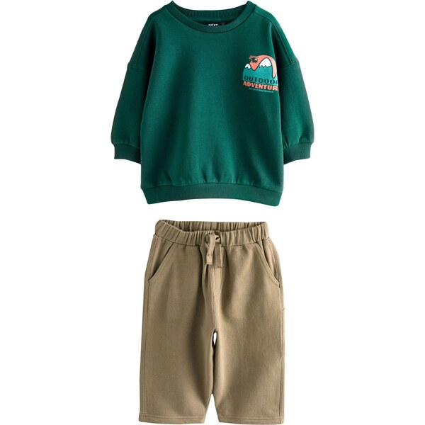 Next Joggingová súprava hnedá / tmavozelená / oranžová / biela 65906341