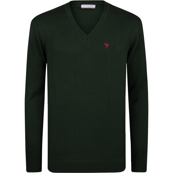 Felix Hardy Sveter tmavozelená / červená 65906770